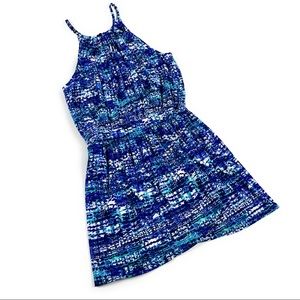 Cynthia Rowley Blue Abstract Stretchy Summer Dress